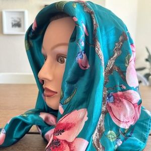 Vabovin  Satin Hair Scarf  Cherry Blossom
